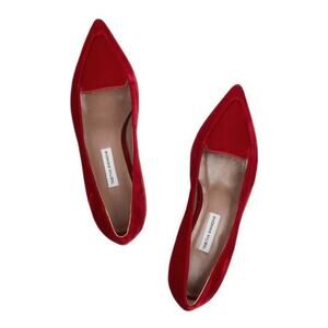 Tabitha Simmons Red Velvet Flats